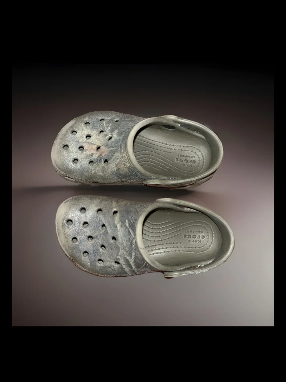 Crocs Camouflage Toddlers Classic Slip On Croc Sandals Shoes Clog in Gray